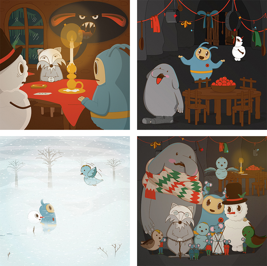 zeta, characterdesign, ullarsokkar, poster, illustration, icelandic, wollensocks, snow, children, story, kids, library