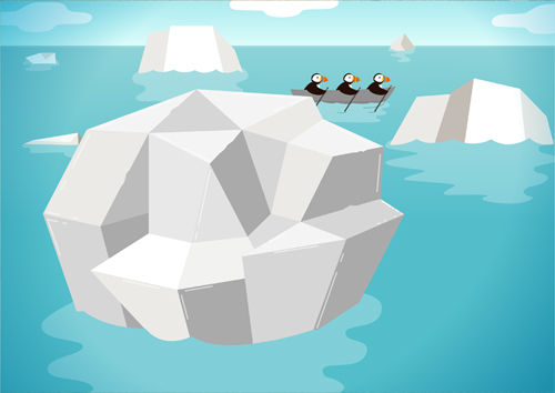 illustration of Icelandic puffin jokulsarlon