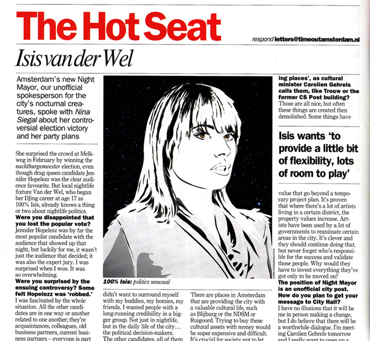 TimeOutAmsterdam, portrait illustration, Isis van der Wel