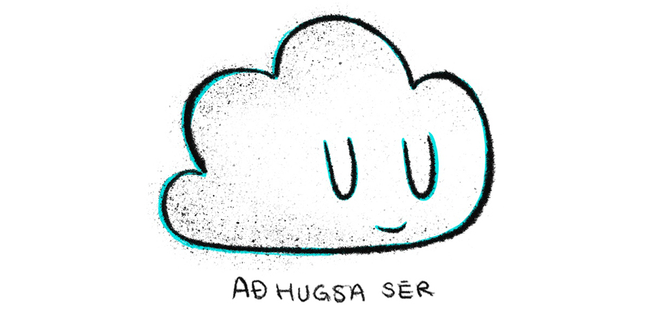 graphicdesign, grafísk hönnun, grafískur hönnuður, ský, cloud, illustration, teikning